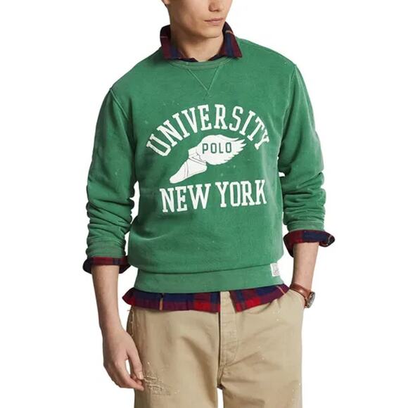 Polo Ralph Lauren Men's Athletic GreenFleece Graphic Sweatshirt Size S - Picture 1 of 7